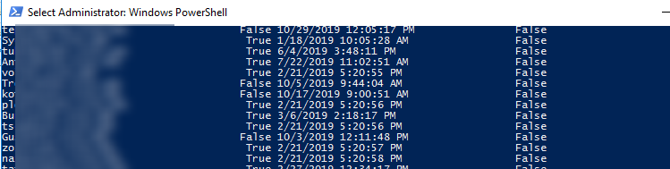 Get-ADUser get password info for all users with format-table