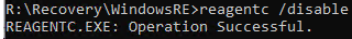 reagentc /disable WinRE