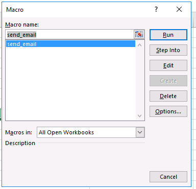 run vba macro