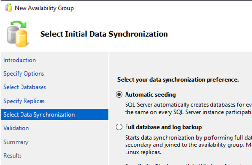 sql sync: Automatic seeding