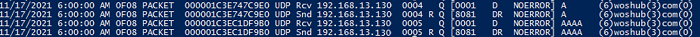 Windows Server DNS query log