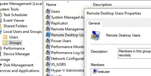 add user to local remote desktop users group