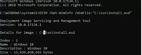 dism getwiminfo