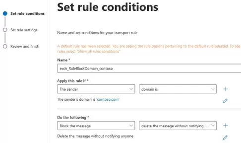 block domain with mailflow rule in exchange 