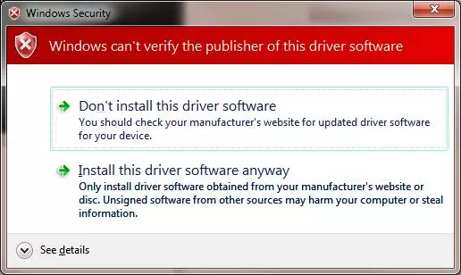 ignore driver virify warning