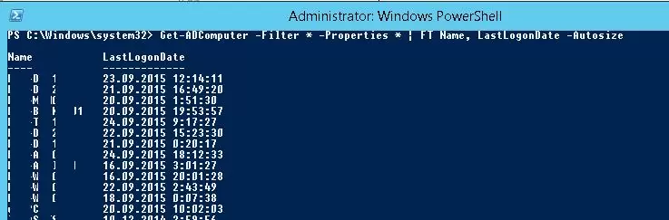 LastLogonDate of AD computers - table view