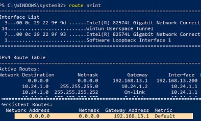 list static routes in windows - route print