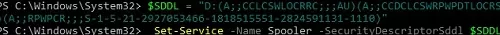 powershell: set service permissions sddl