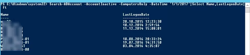 Search-ADAccount list Inactive computers in domain
