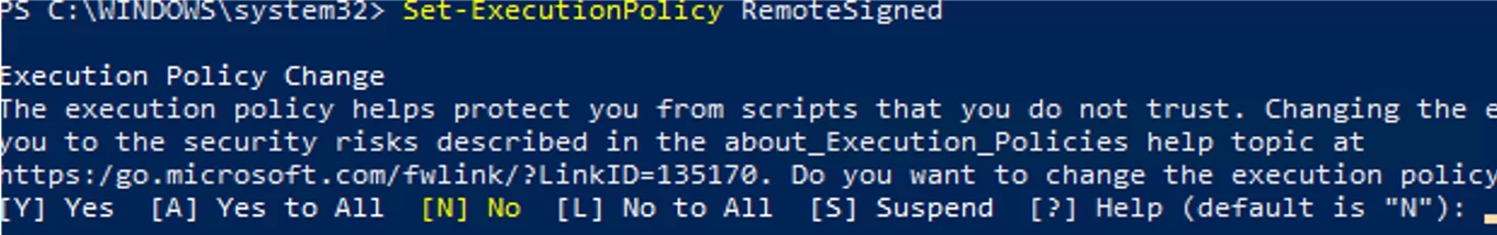 Set-ExecutionPolicy RemoteSigned