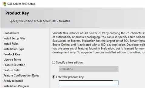 set sql server product key (license)