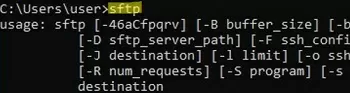 sftp.exe tool in windows