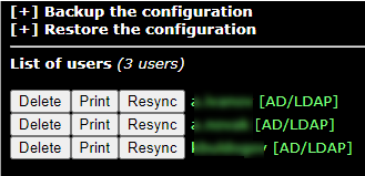 Synced Active Directory via LDAP users in multiOTP 