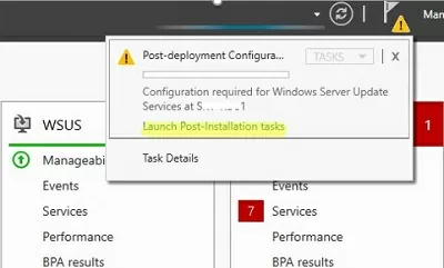 wsus post install tasks